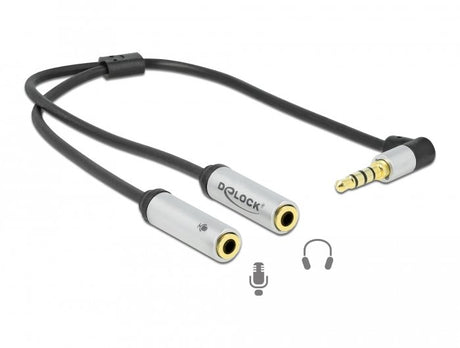 EAN 4043619664375 - DeLOCK 66437 divisor de audio Negro, Plata imagen 1