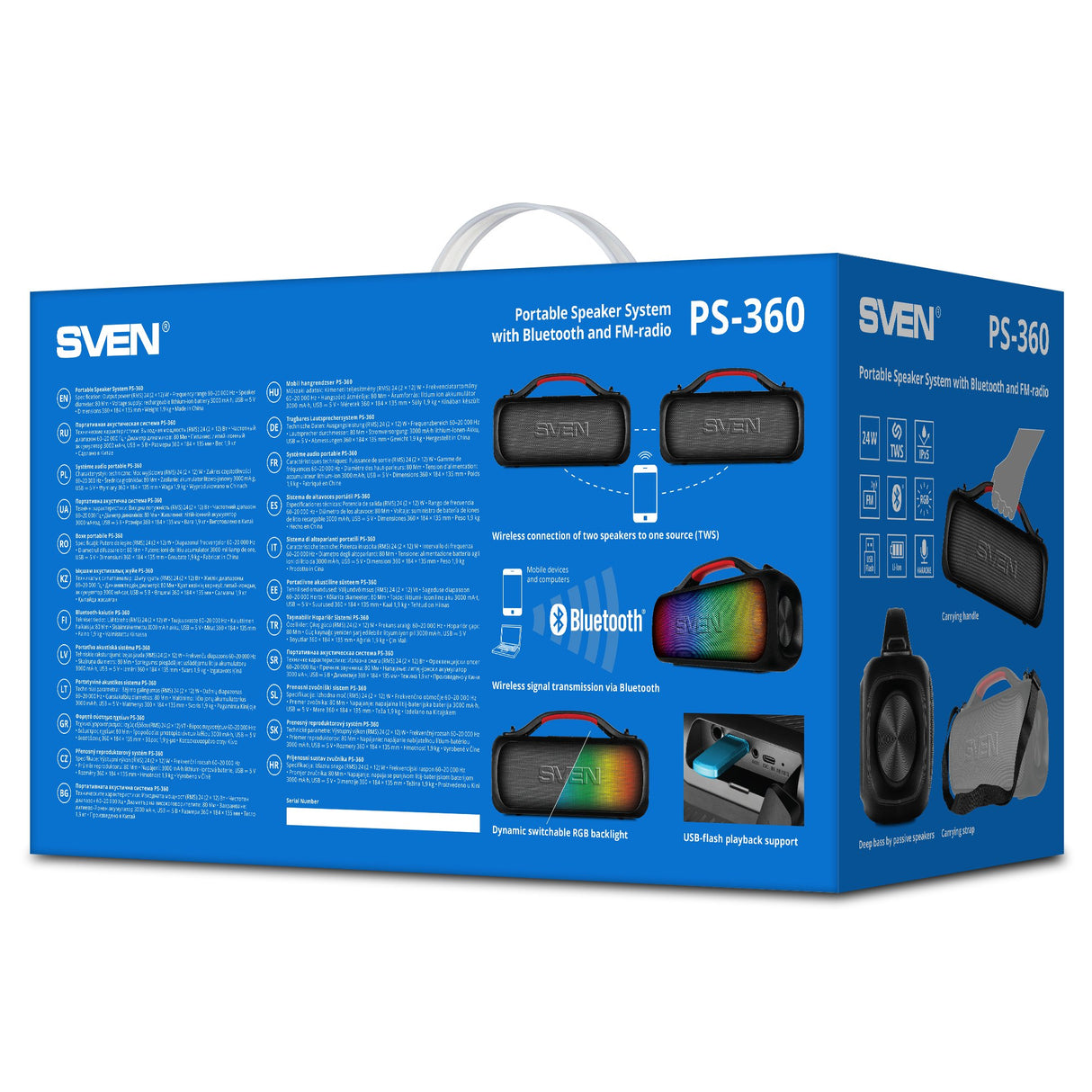 EAN 6438162021740 - SVEN PS-360 altavoz portátil o de fiesta Altavoz monofónico portátil Negro 24 W imagen 13