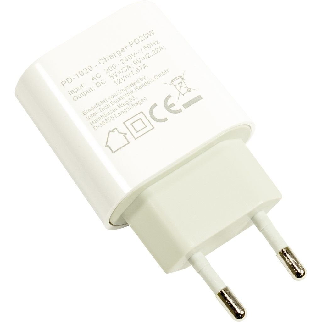 Inter-Tech Cargador Rápido Pd-1020 20w Usb-C Blanco
