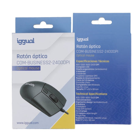 EAN 8435364320440 - iggual COM-BUSINESS2-2400DPI ratón Hogar Ambidextro USB tipo A imagen 11