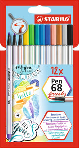 Stabilo Rotuladores Pen 68 Brush Estuche Cartón De 12 C/Surtidos