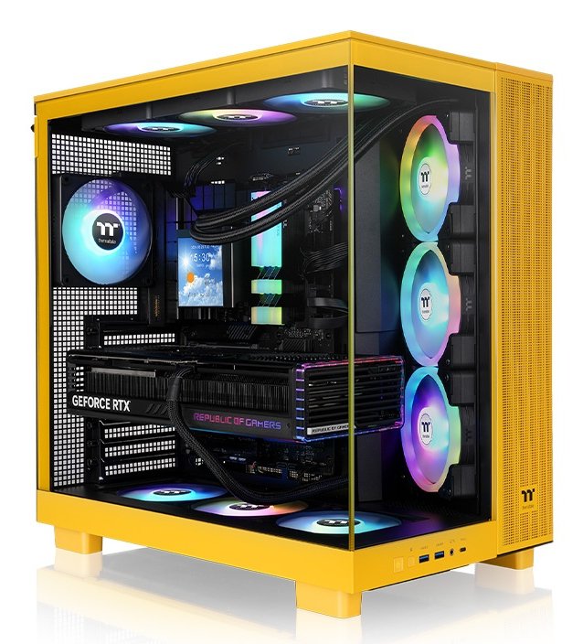Thermaltake View 380 Xl Tg Argb  (Dunkelamarillo, Tempered Glass X 2) Ca-11e-00m4wn-00
