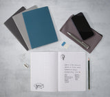 Sigel Notizhefte Linescape Ca. Din A5 Cuadriculado Gris Oscuro Gris Claro Softcover - Material De Oficina
