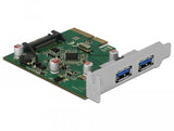 Delock 90298 Tarjetas Pci Express X4 A 2 X Externo Usb 3.2 Gen 2 Tipo-A Hembra