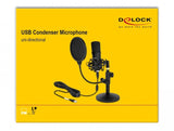 Delock Professional Usb Condensador Micrófono Negro, Configurado Para Podcasting Y Juegos 66300