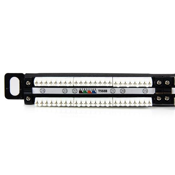 Panel De Parcheo Startech.Com  De 24 Puertos Rj45 Cat5e 110 - 0,5u Montaje En Rack - Patch Panel
