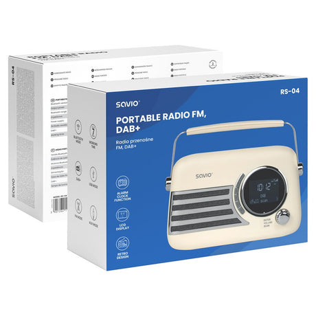 EAN 5907264110139 - Savio RS-04 radio Portátil Analógico y digital Beige, Negro imagen 5