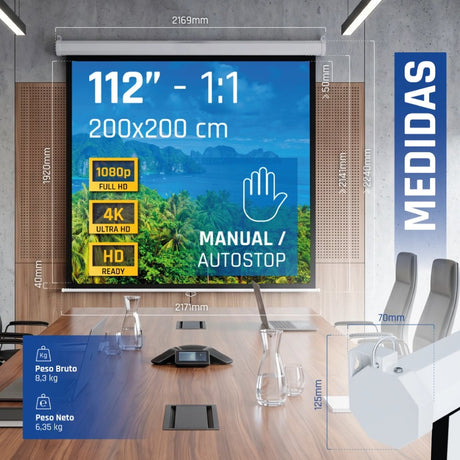 EAN 8435364308486 - iggual PSIMS200 pantalla de proyección 2,82 m (111") 1:1 imagen 3