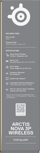 EAN 5707119061315 - Steelseries Arctis Nova 3P Auriculares Inalámbrico Diadema Música/uso diario Bluetooth Lavanda imagen 10