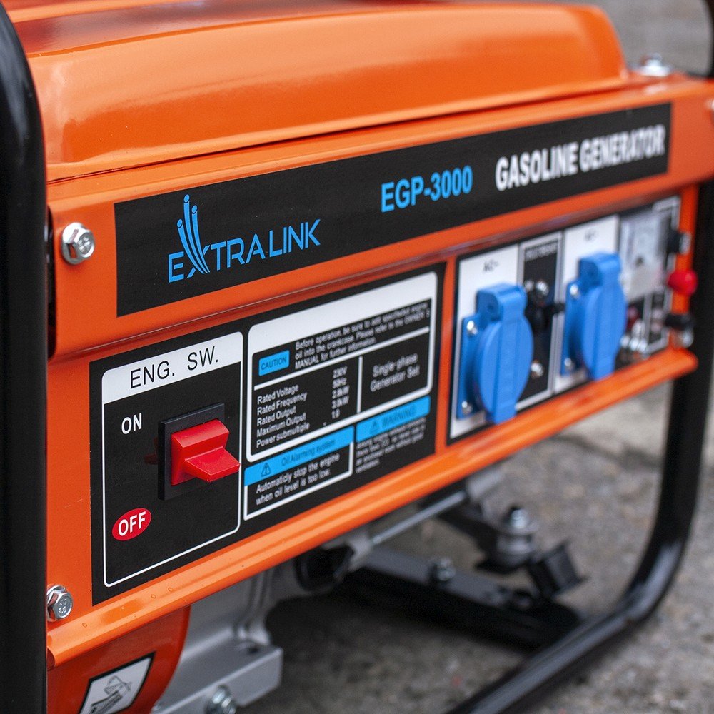 Extralink Ex.30349 Motor-Generador 2800 W 15 L Gasolina Negro, Naranja