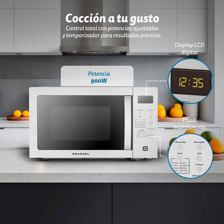 EAN 8426156018775 - Grunkel MW-28AIRFRYER microondas Acero inoxidable Microondas combinado Encimera 28 L 900 W imagen 6