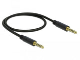 Delock Cable De Audio Jack 4,4 Mm 5 Pin Macho A Macho 0,5 M Negro