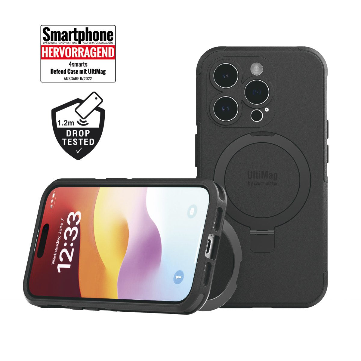 EAN 4252011906574 - 4smarts Defend Case funda para teléfono móvil 15,5 cm (6.1") Carcasa rígida Negro imagen 1