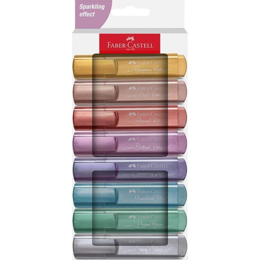 Faber-Castell Textliner 46 Metallic Marcador 8 Pieza(S) Metálico, Multicolor