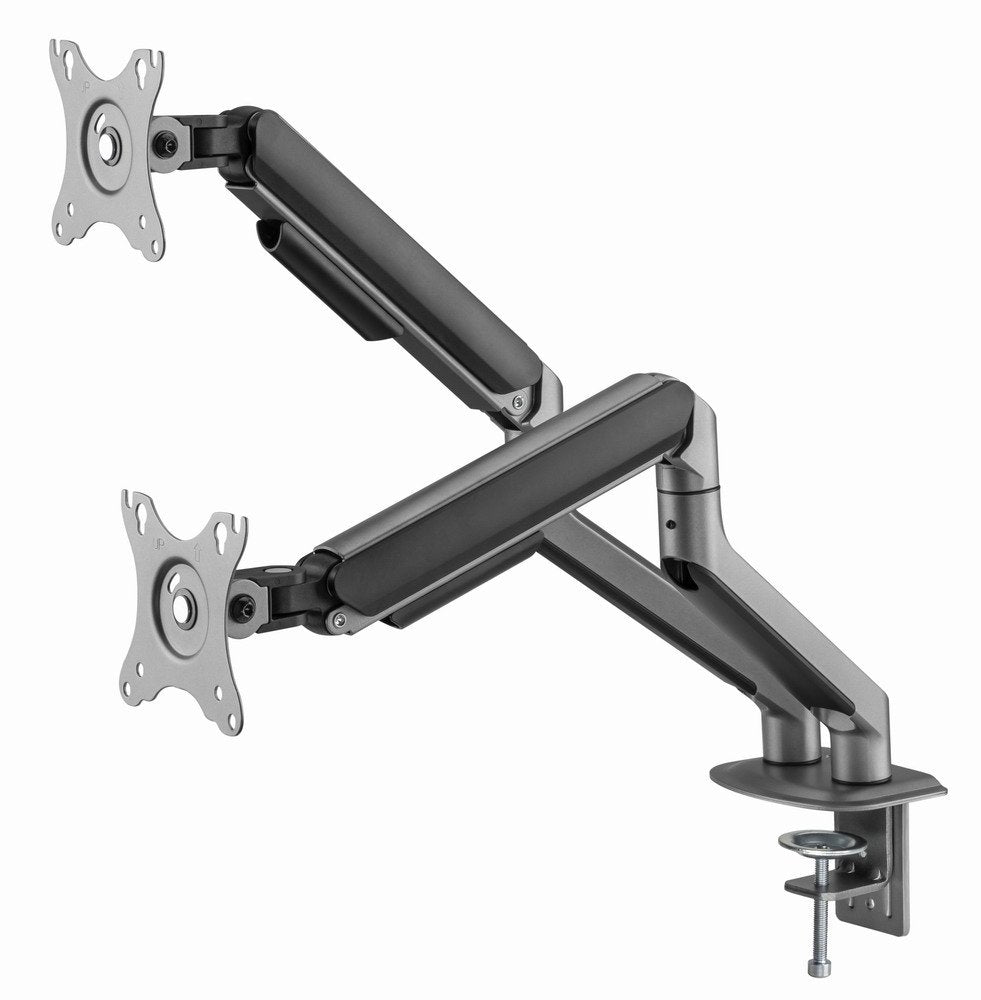 Gembird Desk Mounted Adjustable Double Monitor Arm Space Grey