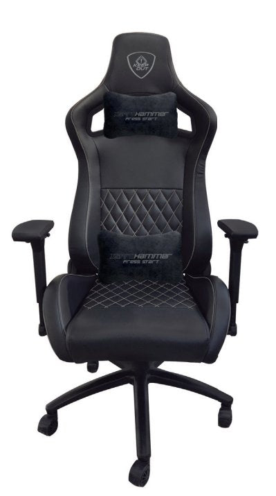 Silla Gaming Keepout Xspro-Hammer Black/Silver Reposabrazods 4d/ Cuero Sintetico/ Reclinable/ Ruedas De Pu/ Cojin Lumbar Y Cervical