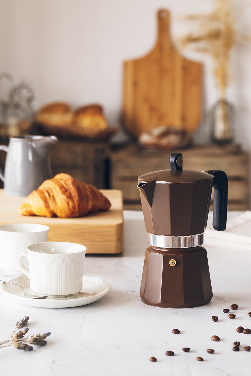 Cafetera Italiana Monix Induction Cream M671009 9 Tazas Marrón