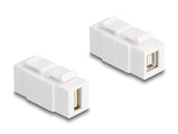 Delock 87951 El Módulo Keystone Usb 2.0 Tipo-A Hembra A Usb 2.0 Tipo-B Hembra Blanco Se Puede Instalar En Ambos Lados