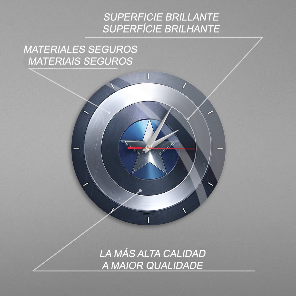 Reloj De Pared Leotec Brillo Capitán América Azul