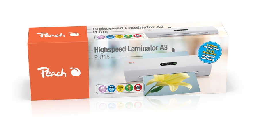 Laminadora  Peach Pl815 Térmica 800 Mm/Min 33 Cm, Laminadora Térmica, 1 Min, 800 Mm/Min, 1600 W