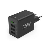 Hama 35w Pd/Qc 1x Usb-C, 3x Usb-A, Negro