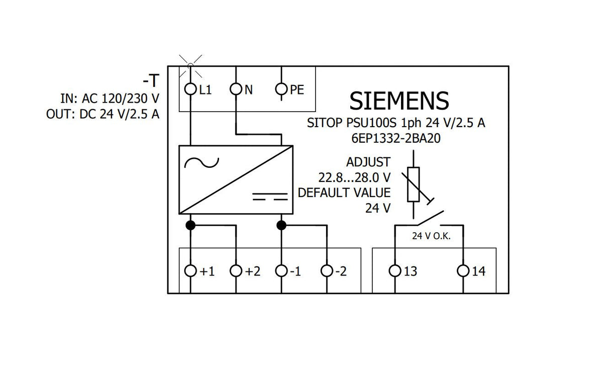Siemens 6ep13322ba20 Sitop Psu100s 24v 2,5a Gerege. Stromvers. Eing. 120 230vac