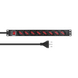 EAN 5715063205938 - Lanview LVR-2MIT-SW-IT8 unidad de distribución de energía (PDU) 1U Negro imagen 1