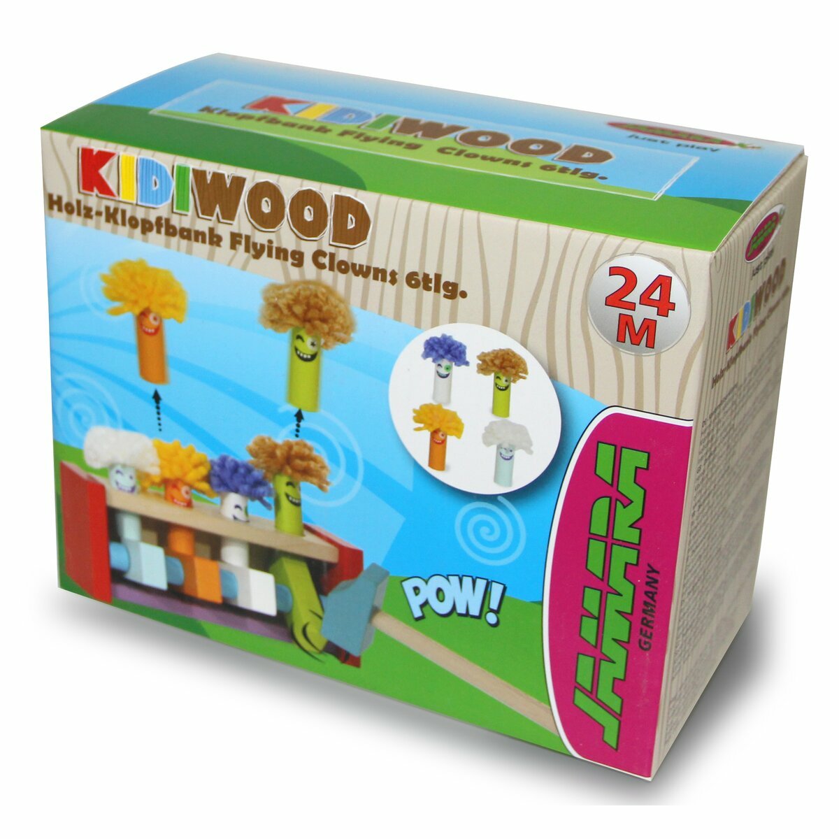 Jamara Juguete De Madera Kidiwood Banco Para Golpear Flying Clowns 2+