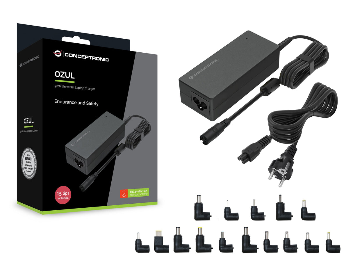Conceptronic Ozul08b15 15 Tips Universal Notebook Adapter 90w