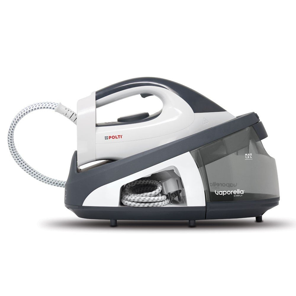 Centro De Planchado 2200w 6,5 Bar Polti Pol-8007411012198 Vapor Continuo 120 G/Min Suela Cerámica Gris, Blanco