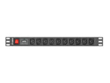 EAN 5901969414493 - Lanberg PDU-10I-0200-IEC-BK unidad de distribución de energía (PDU) 10 salidas AC 1U Negro imagen 3
