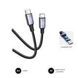 Cable Plus 100w Usb-C/Usb-C 2 M Negro Subblim 100w/ Longitud: 2m/  Usb-C &Harr; Usb-C/ Pd 3.0 Y Qc 3.0,