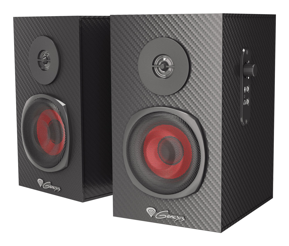 Natec Altavoces 2.0 Genesis Helium 200 10 W Negro, Rojo Alámbrico