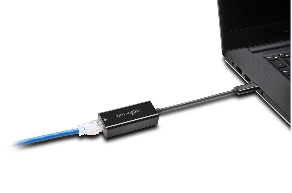 Kensington Adaptador De Usb-C A Ethernet Ca1100e Negro Usb Tipo C, Ethernet, 1000 Mbit/S, Negro
