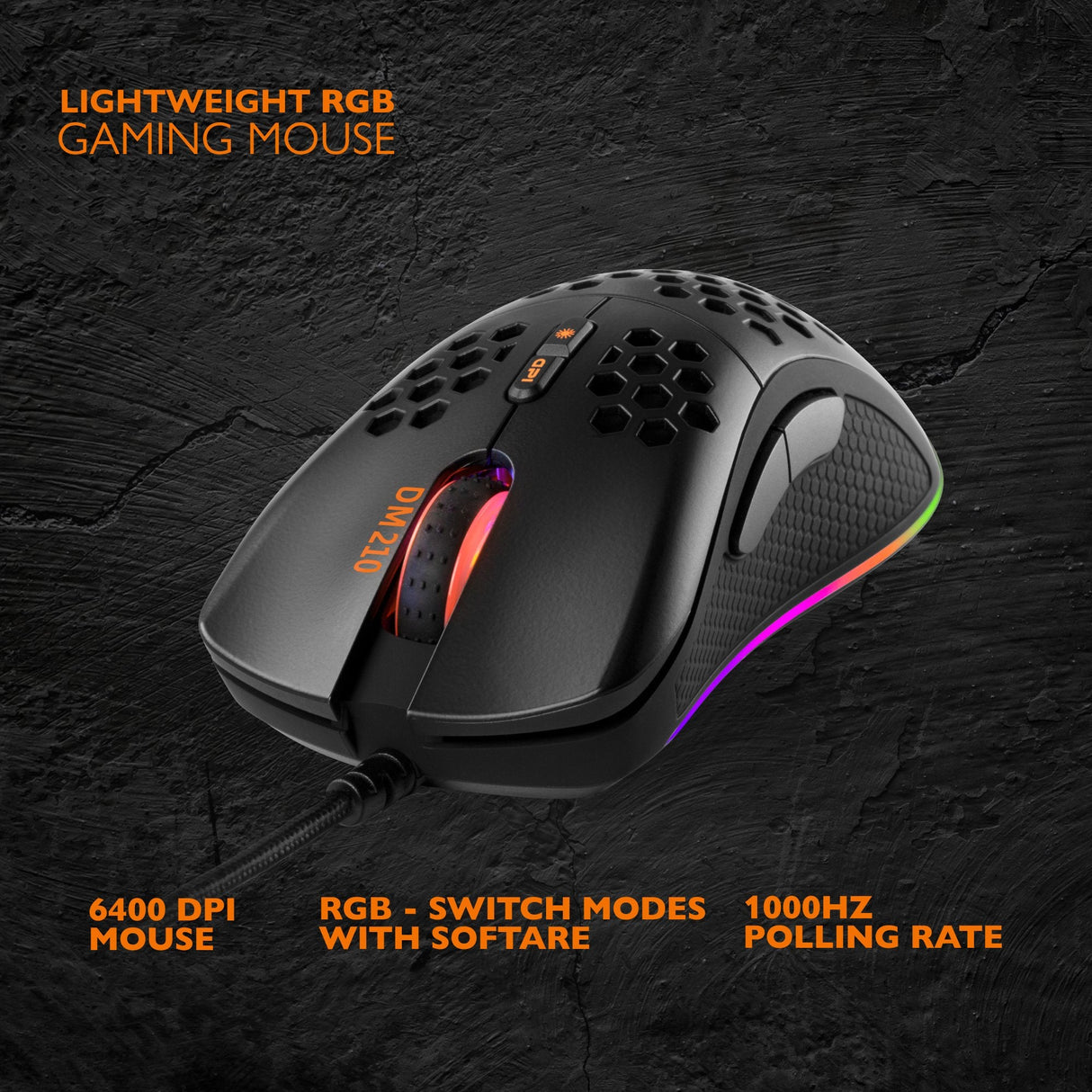 Deltaco Dm210 Ratón Juego Mano Derecha Usb Tipo A 6400 Dpi