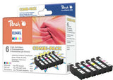 Peach 316594 Cartucho De Tinta 6 Pieza(S) Negro, Cian, Magenta Medio, Cian Medio, Amarillo 6 Pieza(S), Multipack