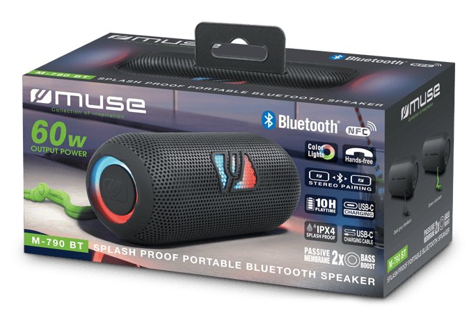 Altavoz Muse M-790 Bt Bluetooth Speaker, Dark Grey