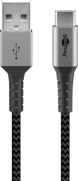 Goobay Usb-C Auf Usb-A Mit Metallsteckern, Grau, 0,5m