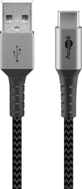 Goobay Usb-C Auf Usb-A Mit Metallsteckern, Grau, 0,5m