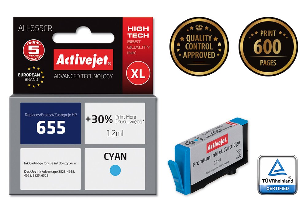 EAN 5901443095835 - Activejet AH-655CR cartucho de tinta 1 pieza(s) Compatible Alto rendimiento (XL) Cian imagen 2