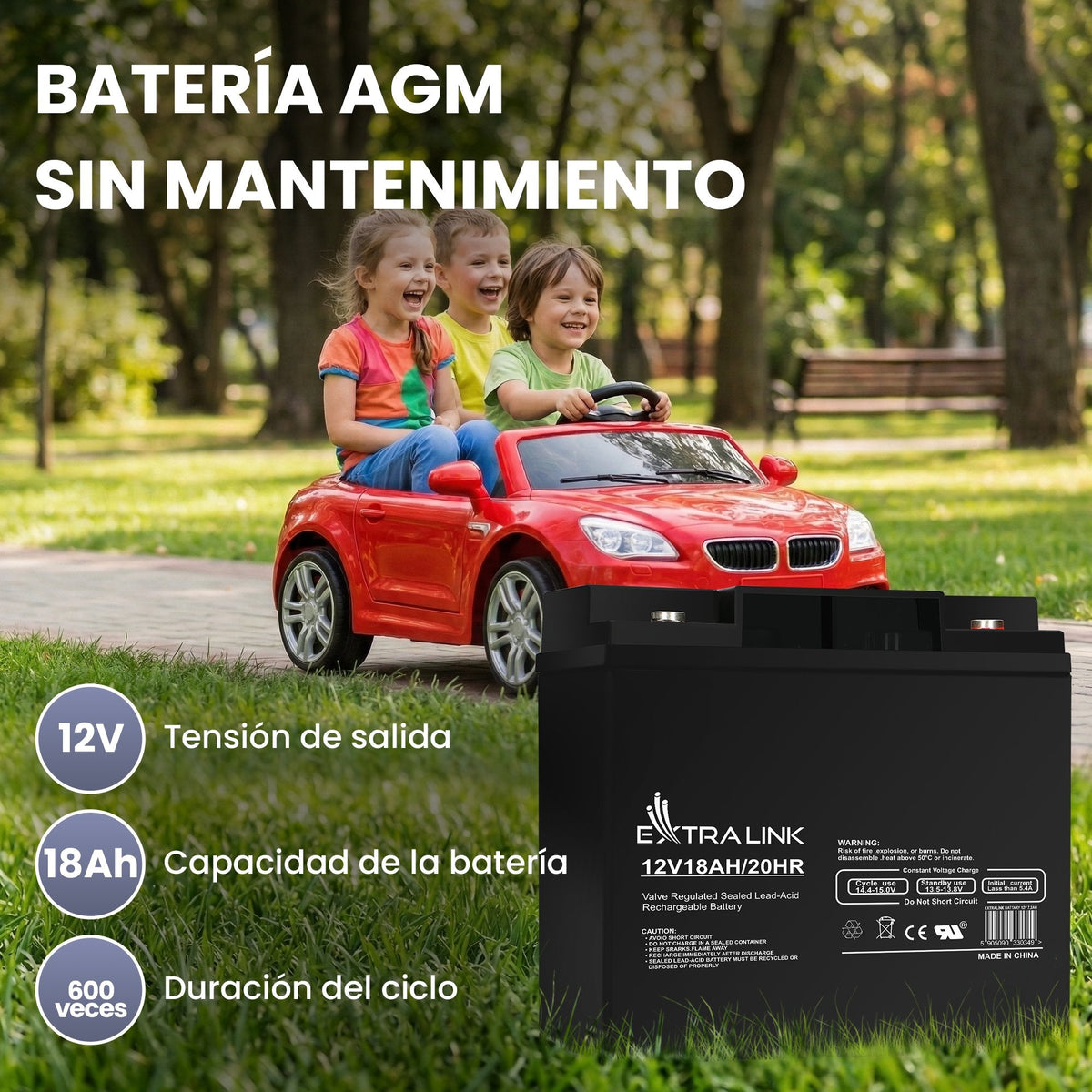 Extralink Akumulator Battery Accumulator Agm 12v 18ah - Batterie - 18.000 Mah Sealed Lead Acid (Vrla) 13,5 V