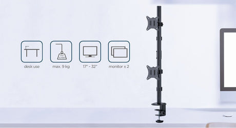 EAN 8716309127592 - Gembird MA-D2-02 soporte para monitor 81,3 cm (32") Escritorio Negro imagen 12