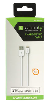 Techly Usb2.0. Cable Lightning, 1 M, Blanco, Blister