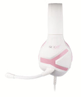 Auriculares Gaming Con Micrófono Konix Geek Girl Crystal   Jack 3.5  Blancos Y Rosas