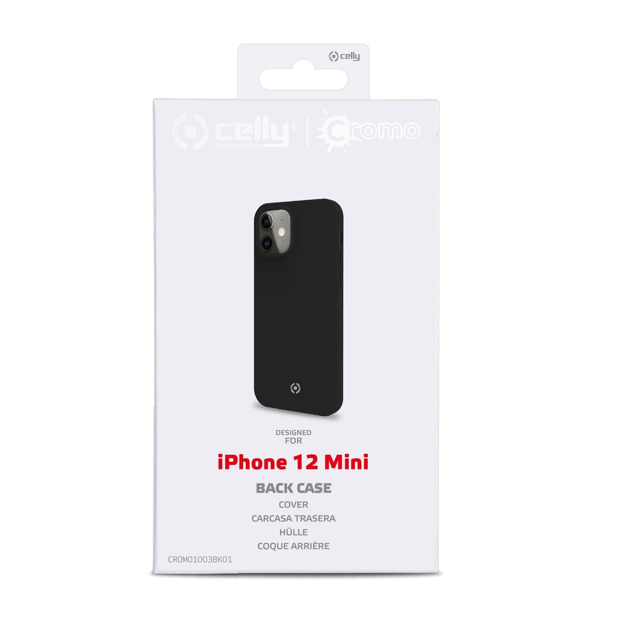 Funda Celly Cromo Iphone 12 Mini Negra