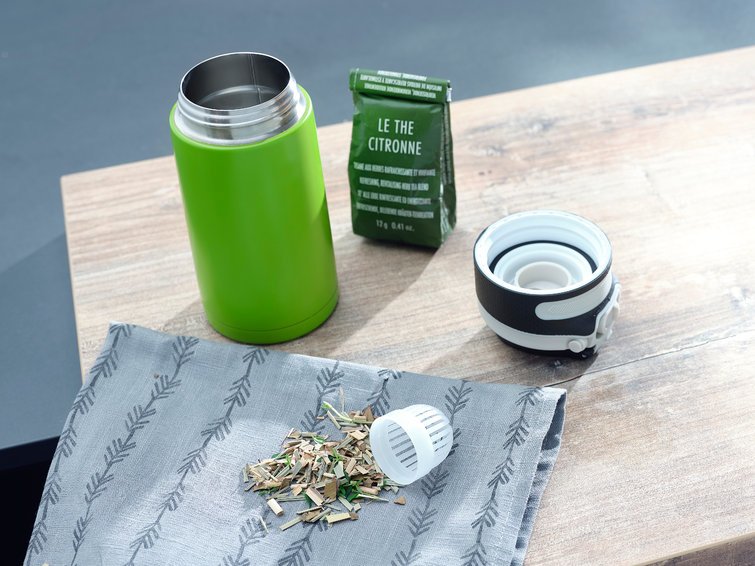 Leifheit 03249 Taza De Viaje 350 Ml Negro, Verde Acero Inoxidable