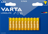 Varta Longlife Aaa Pilas Alcalinas  Lr03 1.5v 10pack