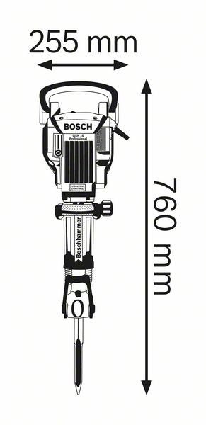 Martillo Demoledor Bosch Professional Gsh 16-28 Professional Azul, 1.750 Vatios, Carro 611335000