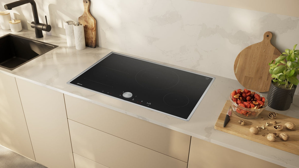 Neff T58sts1l0 N 90, Placa De Cocina Independiente Negra/Acero Inoxidable, 80 Cm T58sts1l0