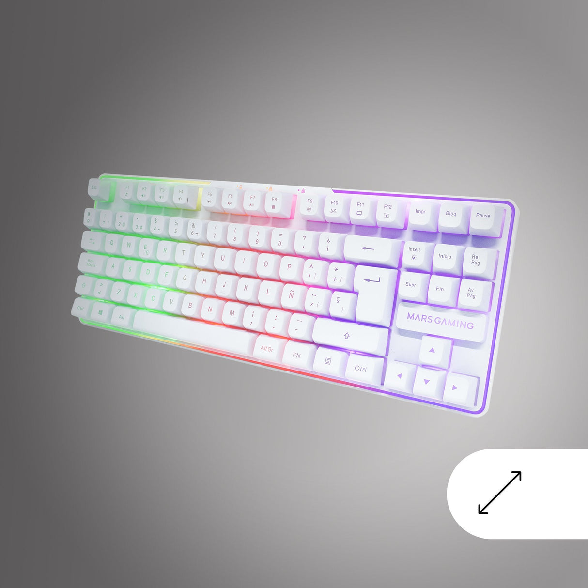 Pack Gamer 3en1 (Calvier/Ratón/Tapis) Mars Gaming Mcpwtkl (Blanco)